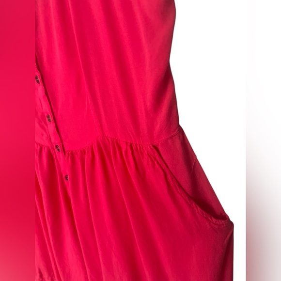 Fun & Flirt Coral Button-Up Romper-Size L - Picture 8 of 10
